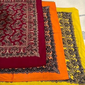 Set of 6 Vintage Bandannas / Scarves